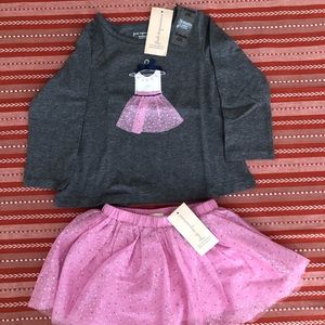 Long sleeve Shirt & tutu Skirt Set ballerina